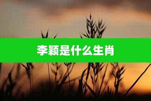 李颖是什么生肖