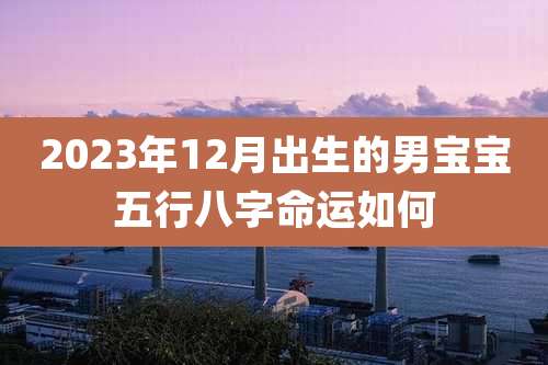 2023年12月出生的男宝宝五行八字命运如何