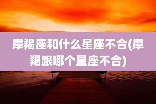 摩羯座和什么星座不合(摩羯跟哪个星座不合)