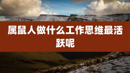 属鼠人做什么工作思维最活跃呢
