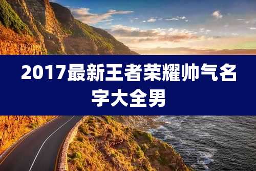 2017最新王者荣耀帅气名字大全男