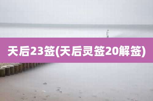 天后23签(天后灵签20解签)