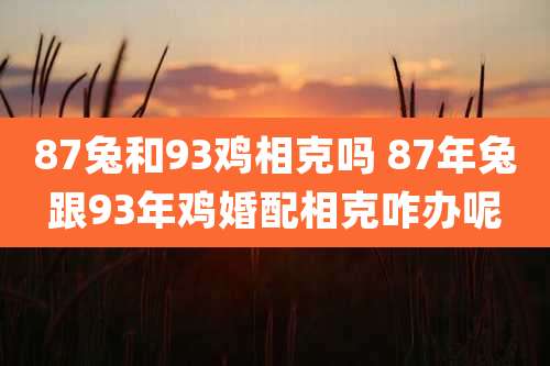 87兔和93鸡相克吗 87年兔跟93年鸡婚配相克咋办呢