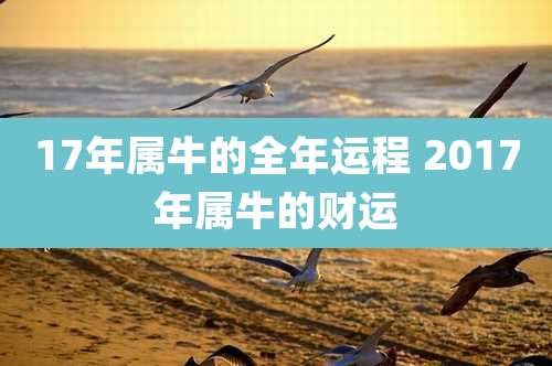 17年属牛的全年运程 2017年属牛的财运