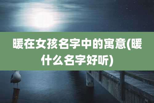 暖在女孩名字中的寓意(暖什么名字好听)