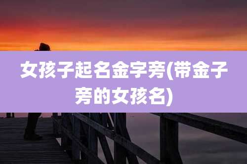 女孩子起名金字旁(带金子旁的女孩名)