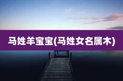 马姓羊宝宝(马姓女名属木)