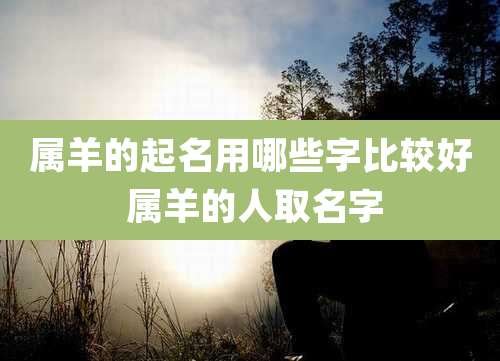 属羊的起名用哪些字比较好 属羊的人取名字