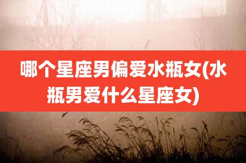 哪个星座男偏爱水瓶女(水瓶男爱什么星座女)