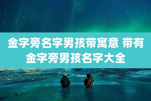 金字旁名字男孩带寓意 带有金字旁男孩名字大全