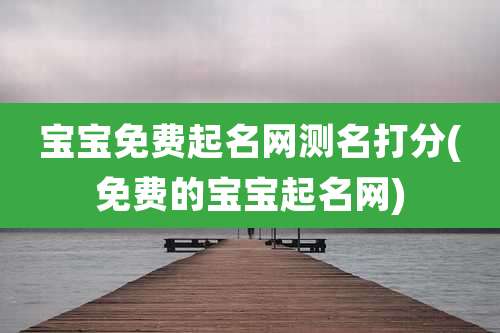 宝宝免费起名网测名打分(免费的宝宝起名网)