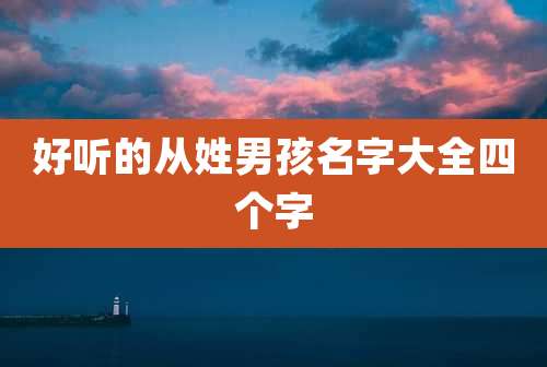 好听的从姓男孩名字大全四个字