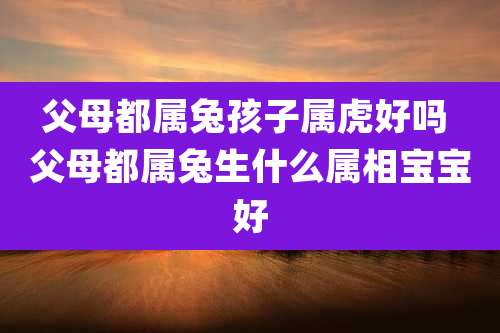 父母都属兔孩子属虎好吗 父母都属兔生什么属相宝宝好