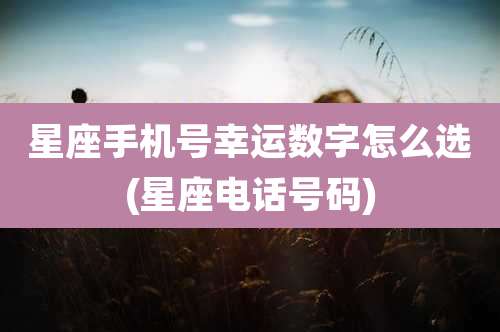 星座手机号幸运数字怎么选(星座电话号码)