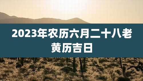 2023年农历六月二十八老黄历吉日