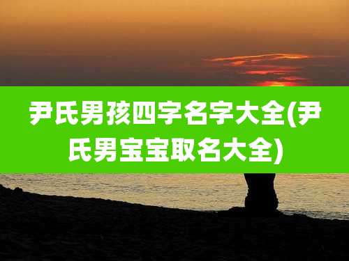 尹氏男孩四字名字大全(尹氏男宝宝取名大全)