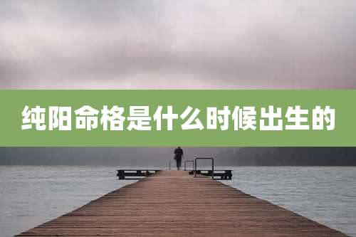 纯阳命格是什么时候出生的