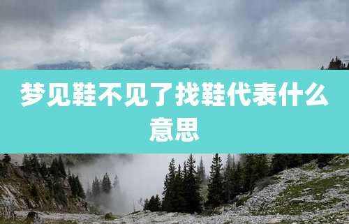 梦见鞋不见了找鞋代表什么意思
