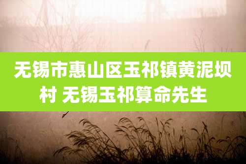无锡市惠山区玉祁镇黄泥坝村 无锡玉祁算命先生