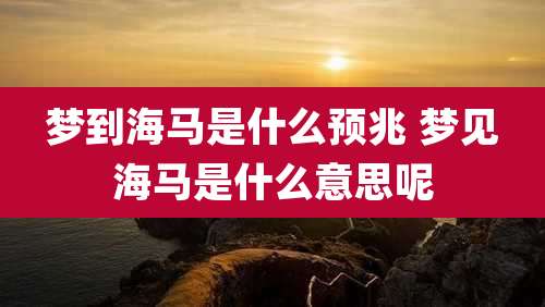 梦到海马是什么预兆 梦见海马是什么意思呢