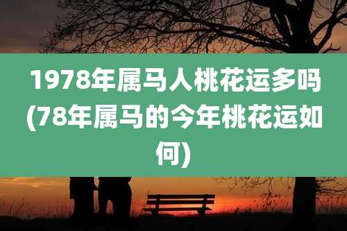1978年属马人桃花运多吗(78年属马的今年桃花运如何)
