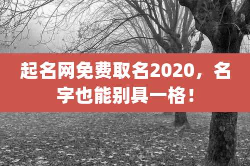 起名网免费取名2020,名字也能别具一格!
