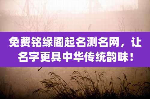 免费铭缘阁起名测名网,让名字更具中华传统韵味!