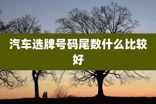 汽车选牌号码尾数什么比较好