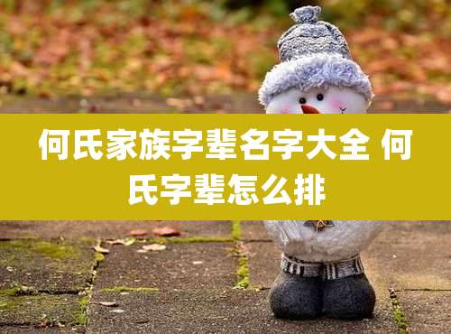 何氏家族字辈名字大全 何氏字辈怎么排