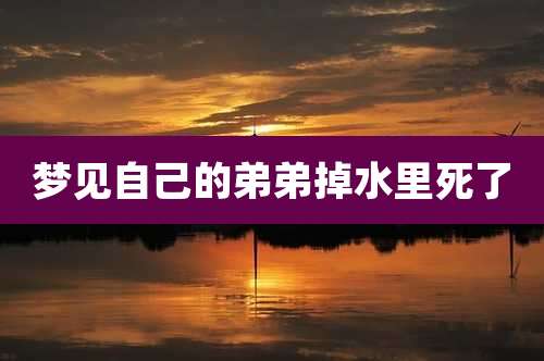 梦见自己的弟弟掉水里死了
