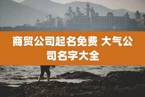 商贸公司起名免费 大气公司名字大全