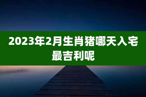 2023年2月生肖猪哪天入宅最吉利呢