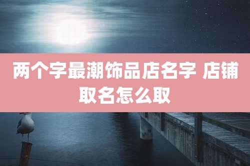 两个字最潮饰品店名字 店铺取名怎么取