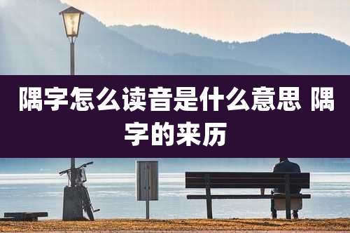 隅字怎么读音是什么意思 隅字的来历