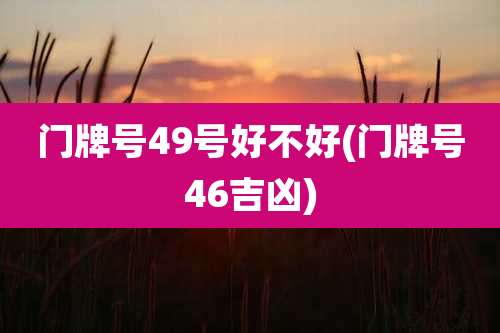 门牌号49号好不好(门牌号46吉凶)