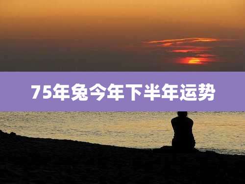 75年兔今年下半年运势