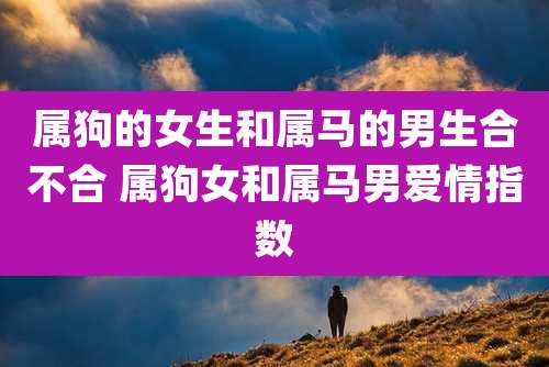 属狗的女生和属马的男生合不合 属狗女和属马男爱情指数