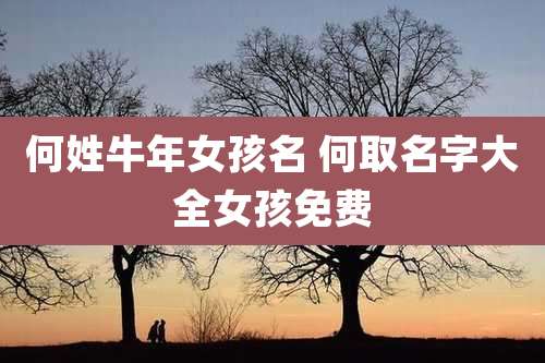 何姓牛年女孩名 何取名字大全女孩免费