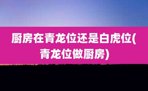厨房在青龙位还是白虎位(青龙位做厨房)
