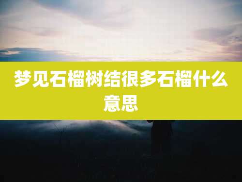梦见石榴树结很多石榴什么意思