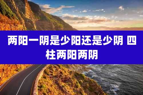 两阳一阴是少阳还是少阴 四柱两阳两阴