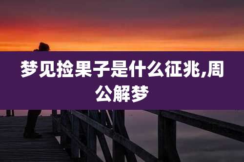 梦见捡果子是什么征兆,周公解梦