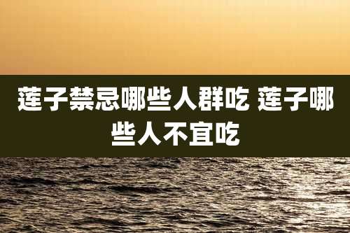 莲子禁忌哪些人群吃 莲子哪些人不宜吃