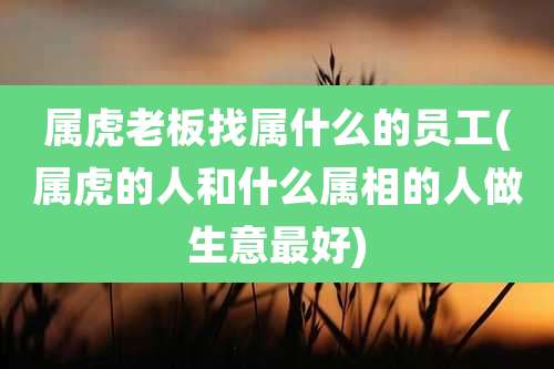 属虎老板找属什么的员工(属虎的人和什么属相的人做生意最好)