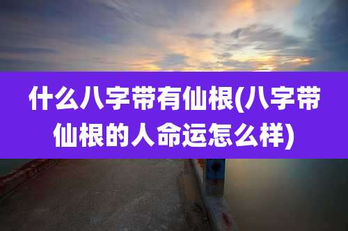 什么八字带有仙根(八字带仙根的人命运怎么样)