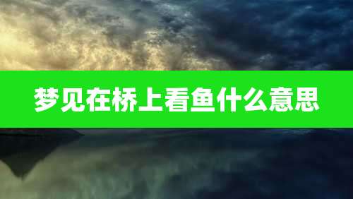 梦见在桥上看鱼什么意思
