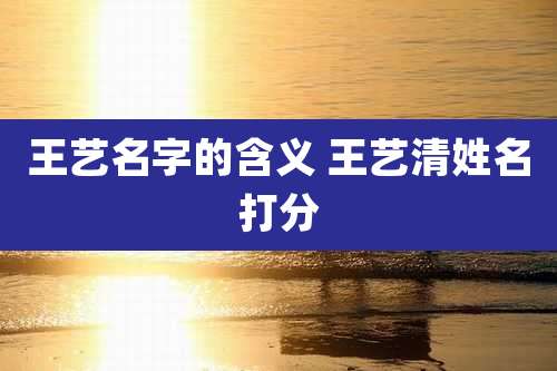 王艺名字的含义 王艺清姓名打分