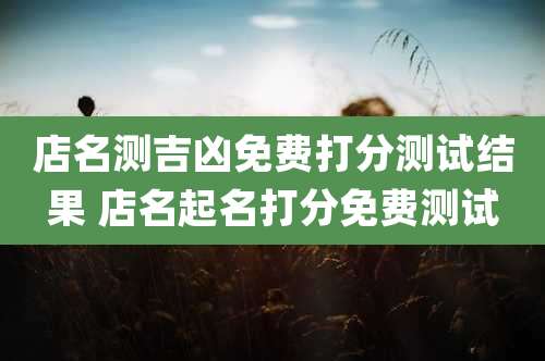 店名测吉凶免费打分测试结果 店名起名打分免费测试