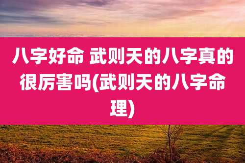 八字好命 武则天的八字真的很厉害吗(武则天的八字命理)