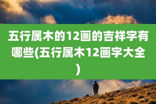 五行属木的12画的吉祥字有哪些(五行属木12画字大全)